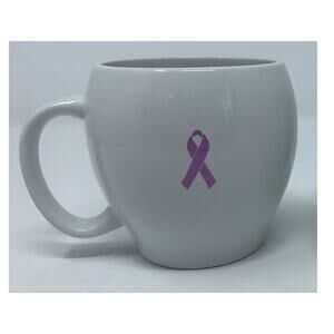 Pink Stuff Breast Cancer Mug White with Pink Circle Inside Cup 4" Tall x 3 1/2"